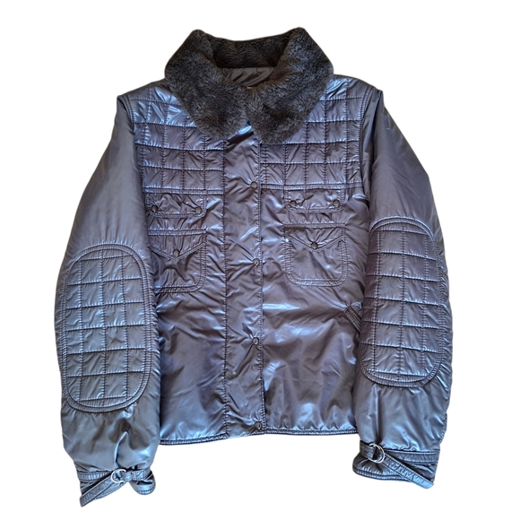 Vintage Fusalp Made in France Brown Ski Jacket Faux Fur Collar 70s 80s Size 16 - Picture 4 of 12